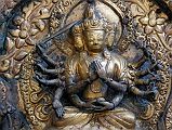 17 Kathmandu Valley Sankhu Vajrayogini 2-Roofed Temple Gilded Torana With Tantric Form of Amitabha Close Up